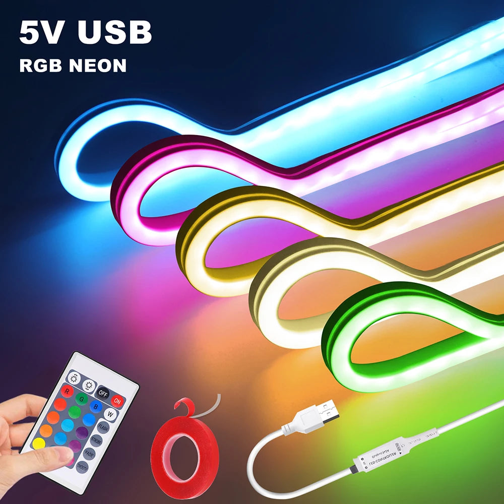 RGB LED Neon Strip Light Adhesive Tape 108LED/m 6x12mm